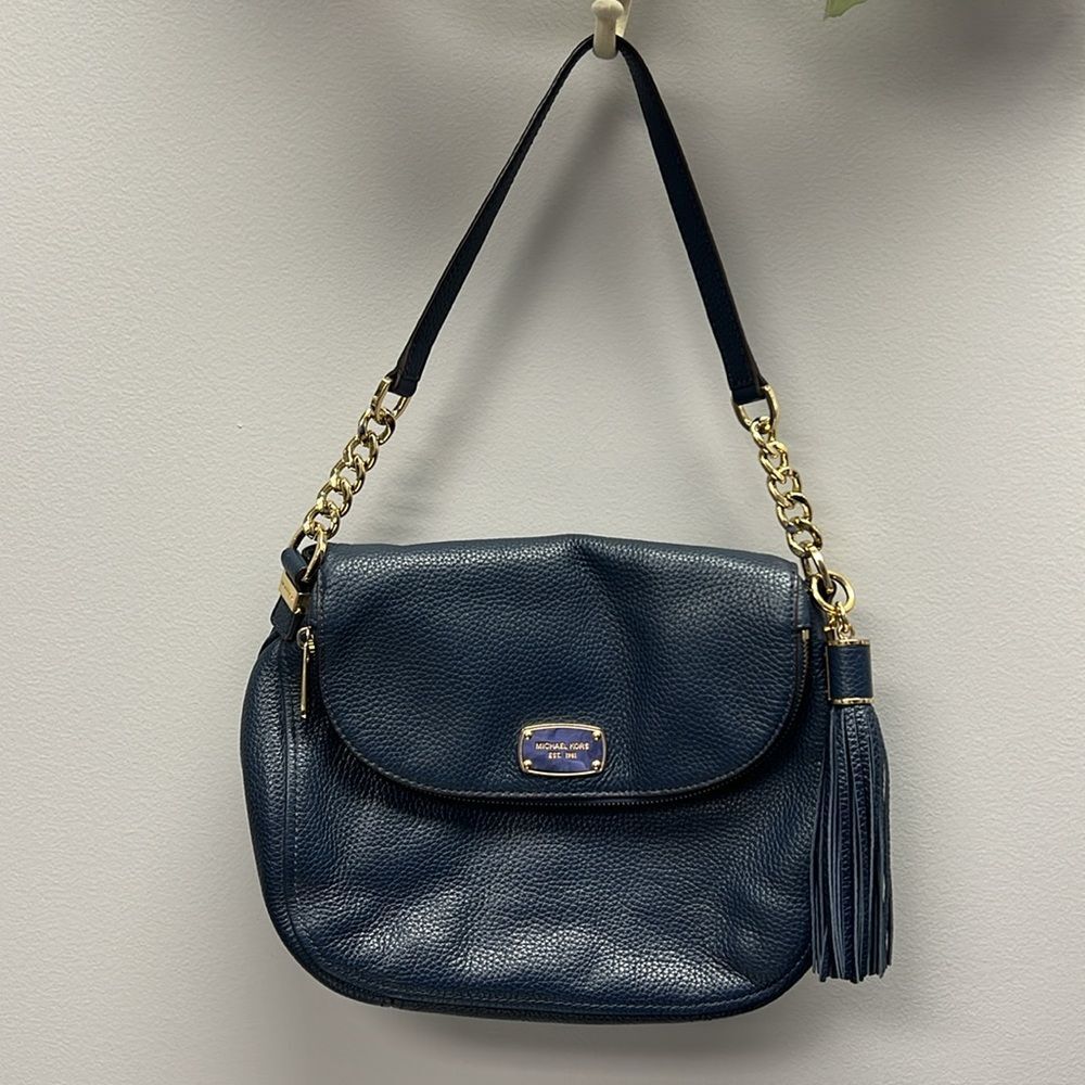 MICHAEL Michael Kors Navy Leather Bedford Crossbody Bag